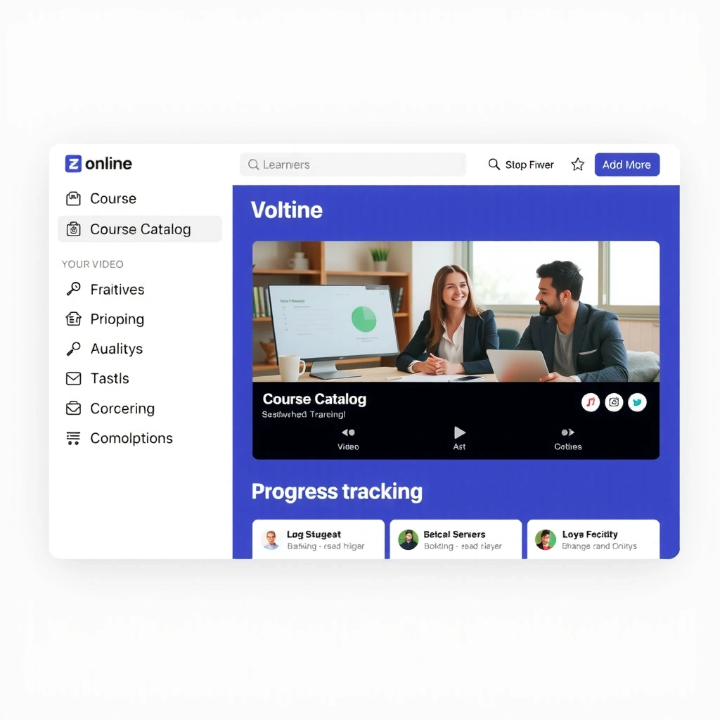 Online learning platform interface