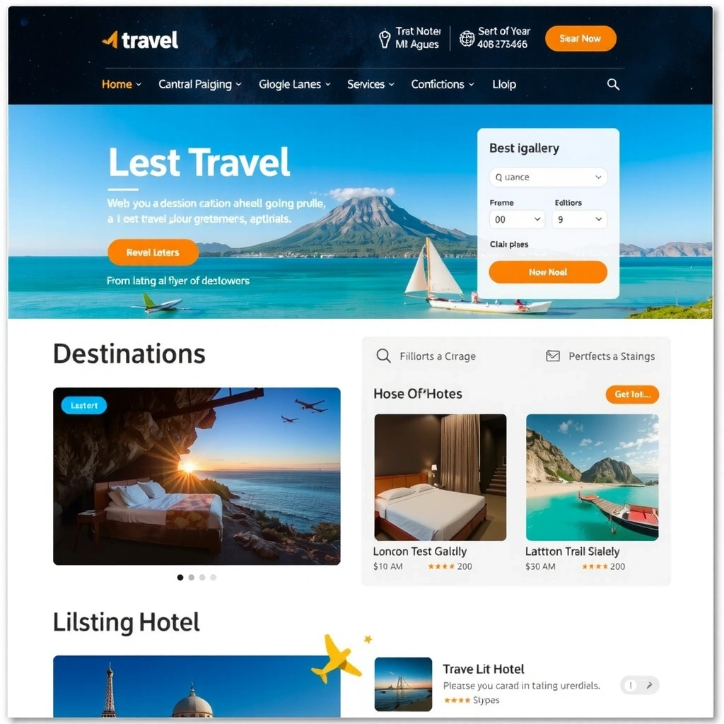 Travel booking website design